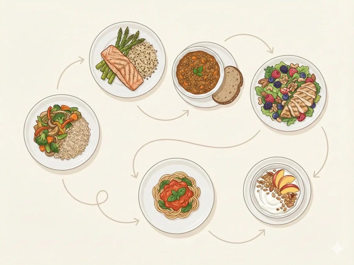 Example of flexible healthy meal choices for weight loss